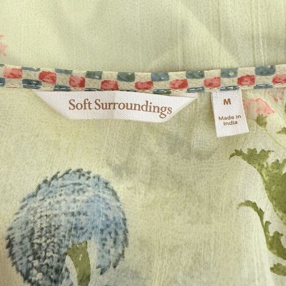 Soft Surroundings Serenata Tunic Top Blouse M Sheer Embroidered Boho Fairy Artsy - Picture 11 of 16